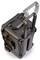 Black hard-shell suitcase with extendable handle in two positions. The suitcase is robust and suitable for transporting delicate items.