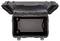 Black, robust transport case with open lid, empty inside, suitable for safely transporting delicate equipment.