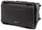 A black, durable hard-shell suitcase with wheels and handle, suitable for transporting and protecting delicate equipment.