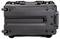 A black, robust hard-shell suitcase with wheels and a side handle, ideal for secure transport and travelling.