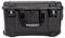 Black hard-shell suitcase with sturdy handles and robust locks, suitable for the safe transportation of delicate items.