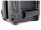 Black hard-shell suitcase with wheels and robust construction, ideal for protecting delicate items during transportation.