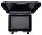An open, empty black suitcase with a robust casing, suitable for safely transporting delicate items.