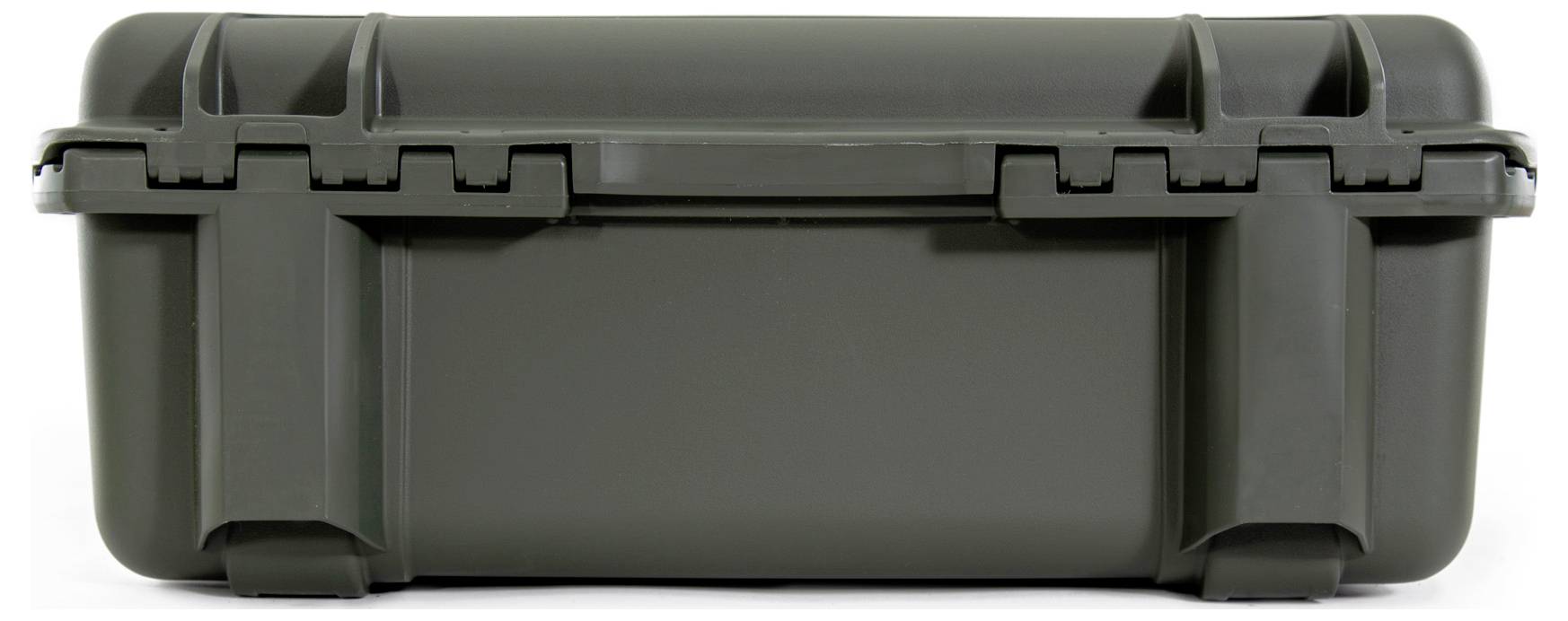 Black, robust plastic case with snap locks, suitable for the safe transportation of delicate items.