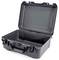 Robust, open black plastic case with foam insert. Ideal for safely transporting delicate equipment.