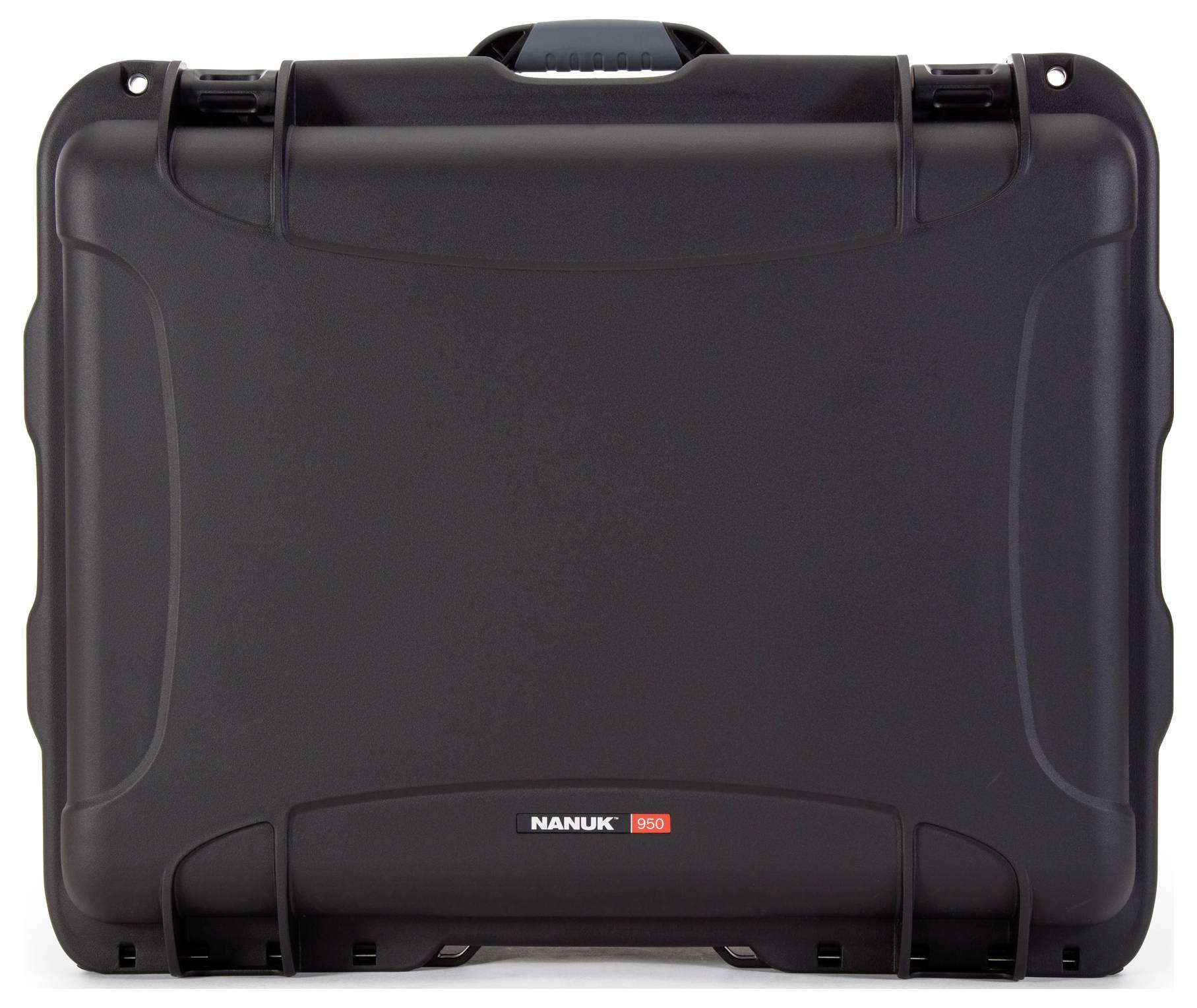 Black protective case by Nanuk, model 930. Robust and waterproof, ideal for safely transporting delicate equipment.