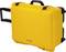 Yellow hard-shell case with extendable handle and wheels. The case is sturdy and suitable for the secure transport of items.