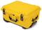 A yellow, robust suitcase with black handles and fastenings, suitable for the secure transportation of delicate equipment.