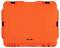 Orange protective case with robust design and side handles. Suitable for the secure transportation of sensitive equipment.