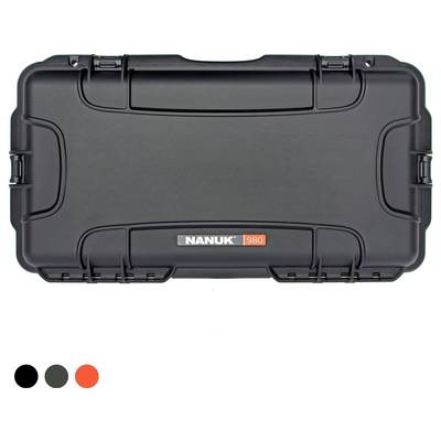 Black Nanuk 980 Protective Case, robust design with sealed closure, suitable for secure transportation of delicate items.