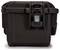 Black, robust suitcase with a handle on top and a clasp at the front, suitable for the secure transportation of equipment.