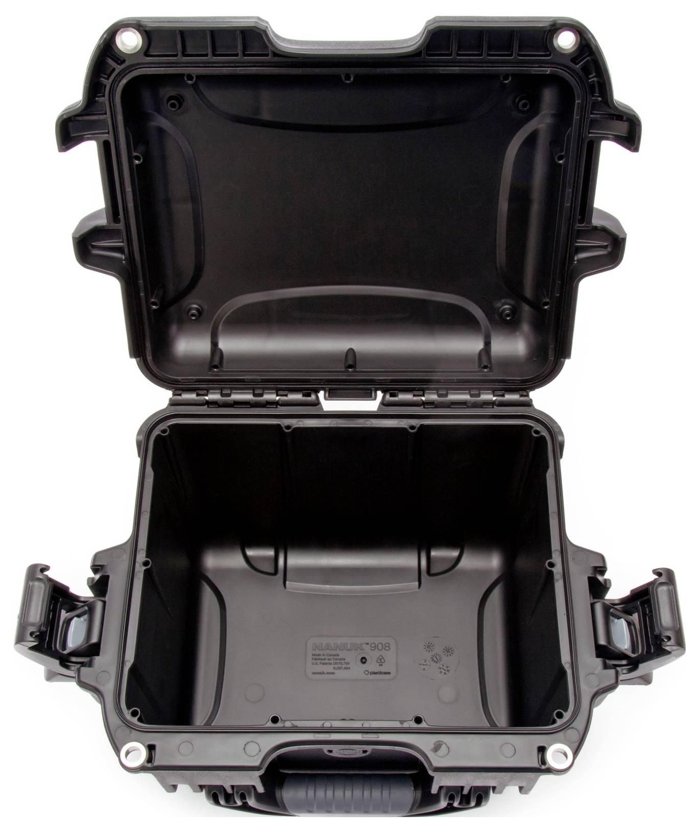 A vacant, open black security case with foam padding. Suitable for the secure transportation of delicate items.