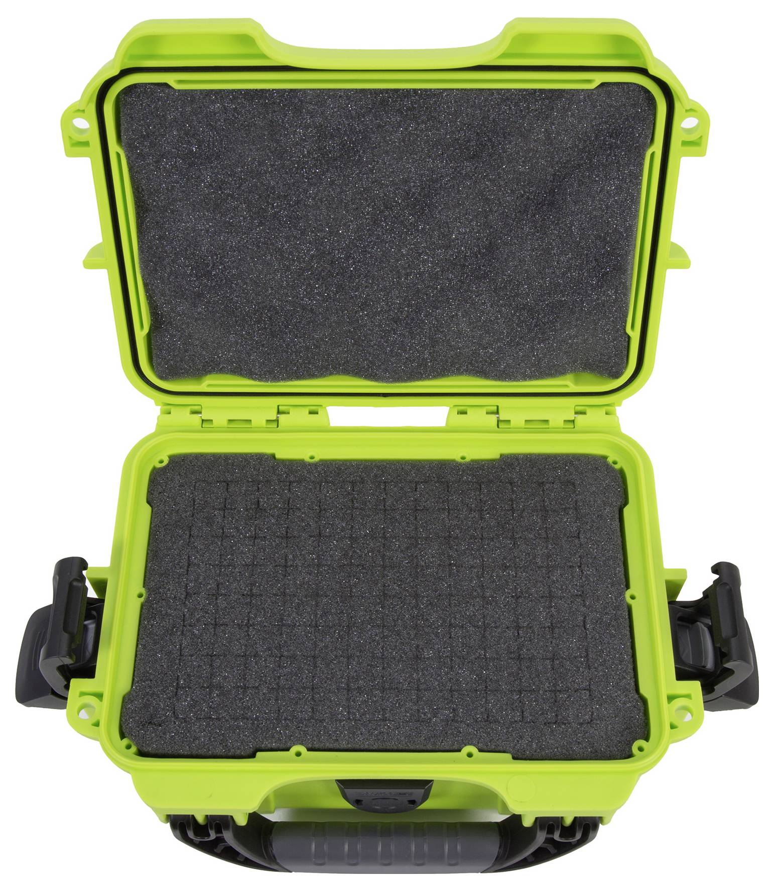 A sturdy green hard-shell case with foam lining, suitable for securely transporting delicate items.
