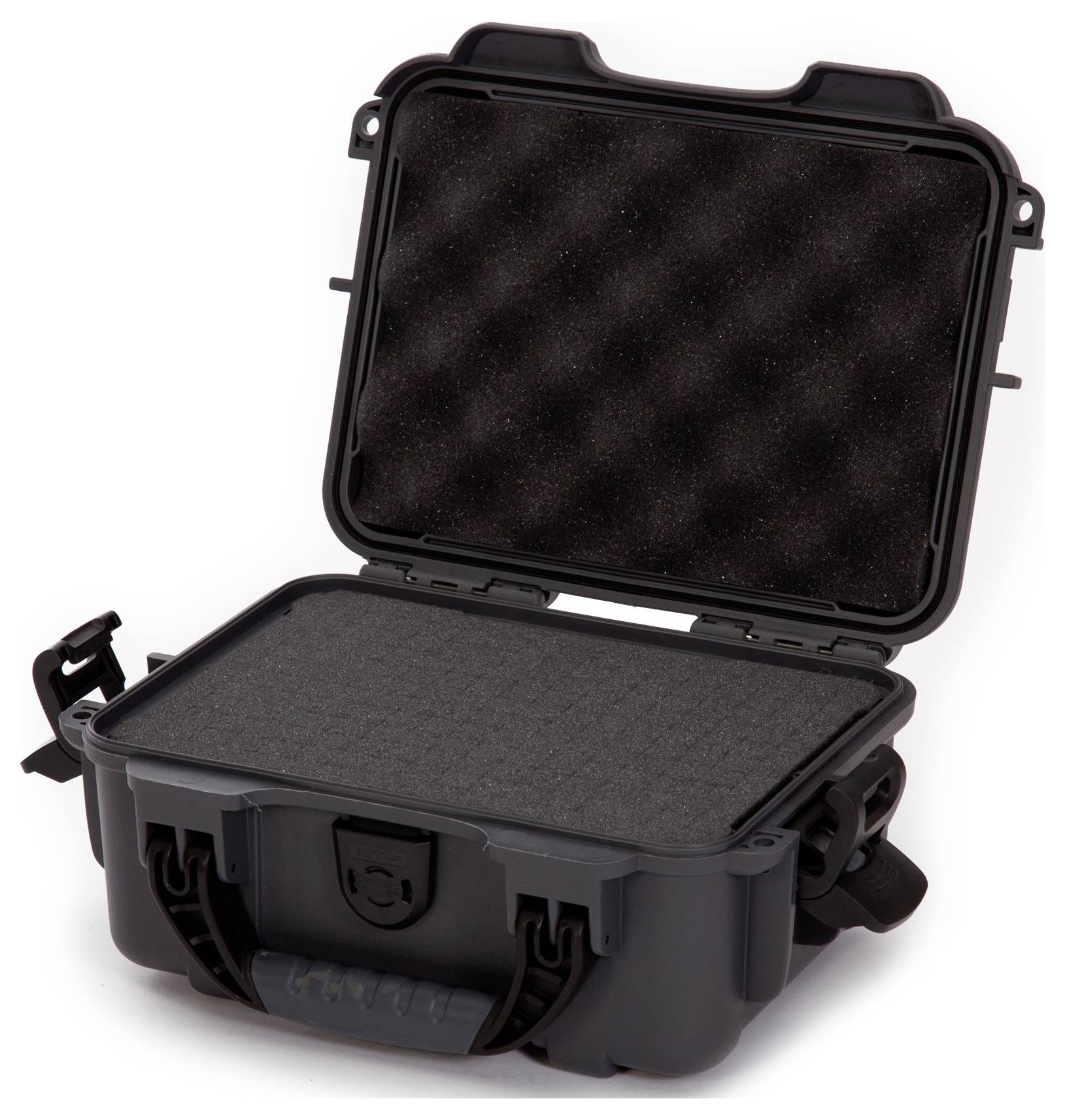 Black, robust, open carry case with foam interior lining. Designed to protect sensitive equipment.