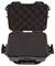 A opened, black foam-lined case with a foam insert, suitable for the safe transportation of delicate items.