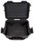 Open, empty, black hard-shell plastic case with a robust locking mechanism. Ideal for secure transportation and protection.