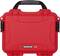 Red, robust transport case with a black handle and side latches, suitable for the secure transportation of delicate items.