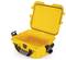 An open yellow protective case with a robust housing and black handle. Ideal for the secure storage of sensitive equipment.