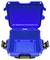 A robust, blue protective case with an open design and side latches, perfect for transporting delicate items.