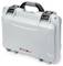 Silver, robust hard-shell case by 'Nanuk' with carry handle, suitable for the secure transportation of delicate items.