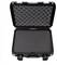 Opened black case with foam padding, suitable for safe transportation of sensitive equipment.