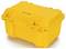 Yellow, robust protective case with rounded corners, suitable for the secure transportation of delicate equipment.