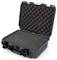 A robust and impact-resistant open, empty foam transport case, suitable for securely transporting delicate items.