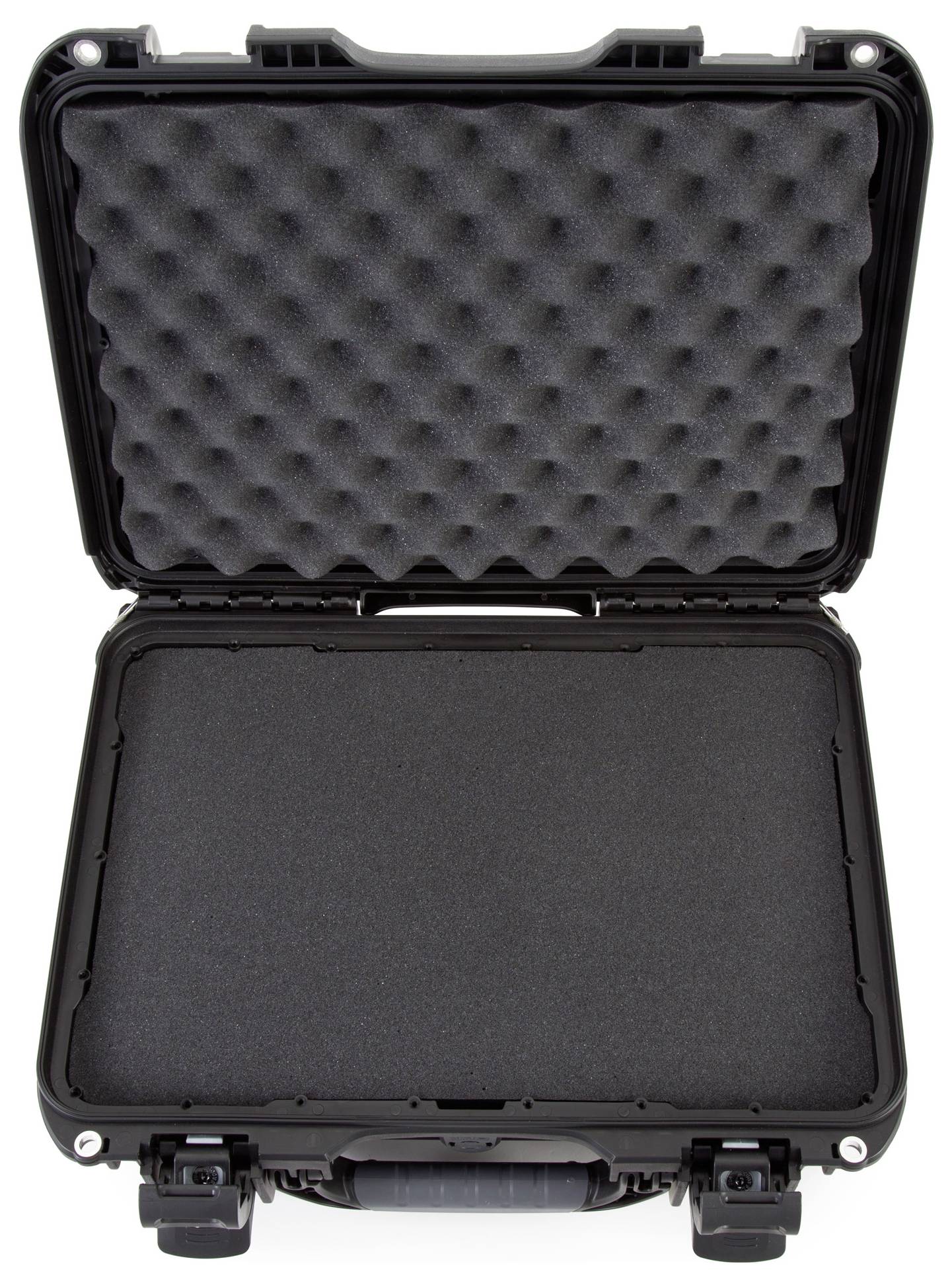 A sturdy, empty hard-shell case with foam-lined interior, suitable for safely transporting delicate items.