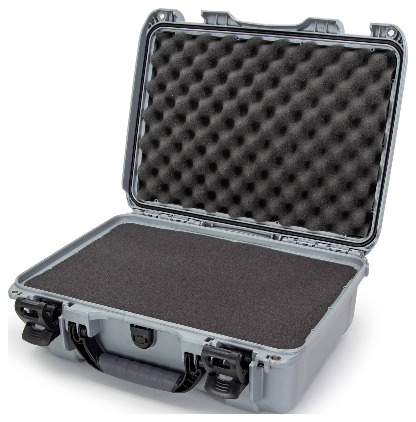 Open, empty protective case with foam padding inside. Perfect for the safe transportation of delicate items.