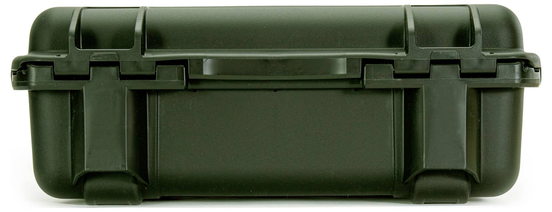 Black, robust transport case with two locks.