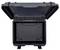 A robust, black protective case with a sturdy housing and two locks, suitable for securely transporting equipment.
