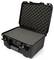 Black, open hard-shell case with foam padding for secure storage of delicate items.