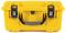 Yellow, robust tool case with black handle and clasps. Ideal for the secure transportation of tools.