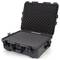Black, open hard-shell case with foam-padded interior, suitable for the secure transportation of delicate items.