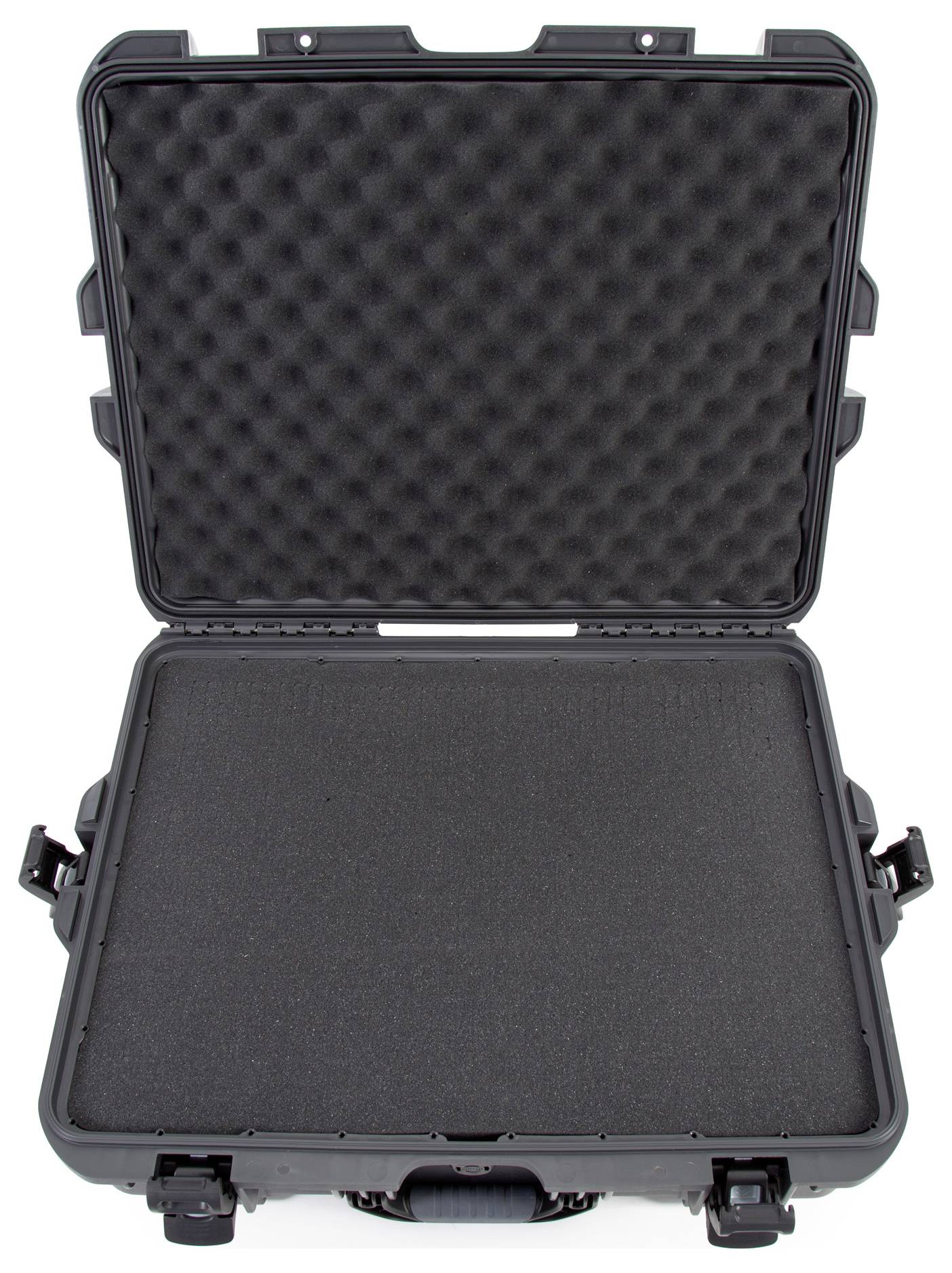 Opened black foam-lined case with empty interior, suitable for safely transporting delicate items.