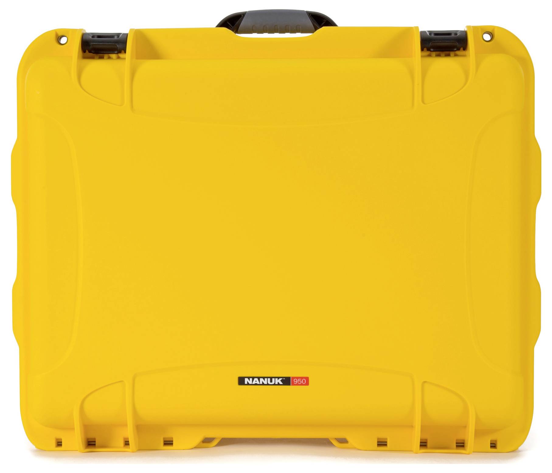A yellow, robust protective case with a black handle, ideal for safely transporting delicate equipment.