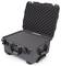 An opened, empty protective case with foam padding, suitable for the safe transportation of delicate items.