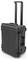 Black, durable rolling suitcase with telescopic handle, side carry handle, and sturdy closure, suitable for travel.