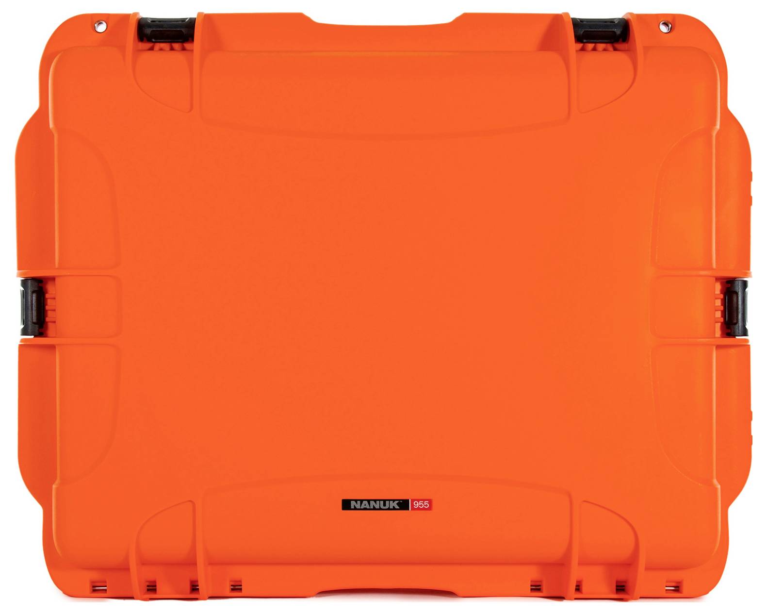 A robust, bright orange protective case with black latches, suitable for the secure transportation of delicate items.