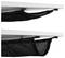 Under a table, two black mesh storage trays are mounted, which can be used for storing small items.