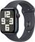 A black smartwatch with a modern dial and large numbers. The case is made of metal, and the strap is made of plastic.