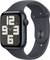 A smartwatch with a black strap and a large, digital dial showing 12, 3, 6 and 9 in a modern style.