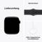 Smartwatch with a black casing, black sports strap and USB-C magnetic quick charging cable shown.