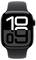Black smartwatch with large digital display showing 10:09. Minimalist design, black strap.