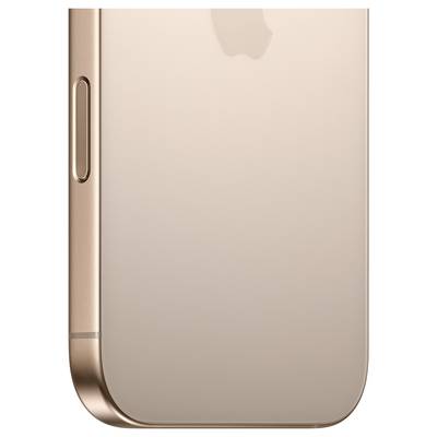 Close-up of the rear of a modern smartphone in rose gold with rounded corners and the volume control on the side.
