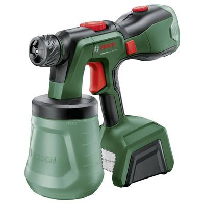 Green and black Bosch spray painting system with red switch, suitable for various DIY applications.