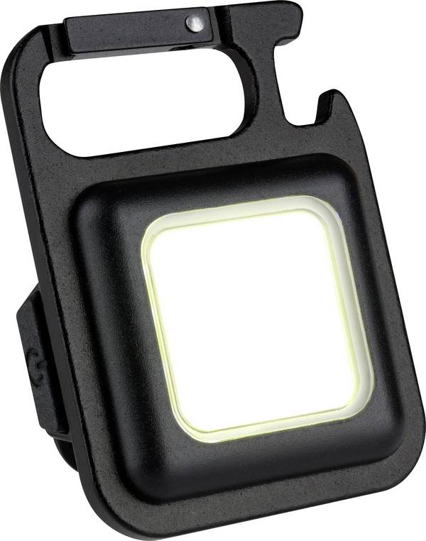 TFA Dostmann 43.2040.01 COB Mini Arbeitsleuchte LED (monochrome) Work light, Camping light, Keyring torch, Mini torch 350 lm, 180 lm, 40 lm Li-ion rechargeable batteries 40 g Black