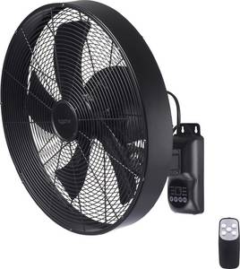 Sygonix SY-6661434 Wall fan  50 W (Ø x H) 45 cm x 45.5 cm Black incl. remote control, Oscillating, Timer, Swivelling