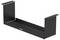 Metal rail bracket in black. Rectangular design with raised sides for securing or carrying items.