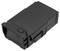 Black lithium-polymer battery, rectangular shape, with charging indicator and button. Suitable for drone or camera devices.